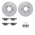 Dynamic Friction Co 7512-31020, Rotors-Drilled and Slotted-Silver w/ 5000 Advanced Brake Pads incl. Hardware, Zinc Coat 7512-31020